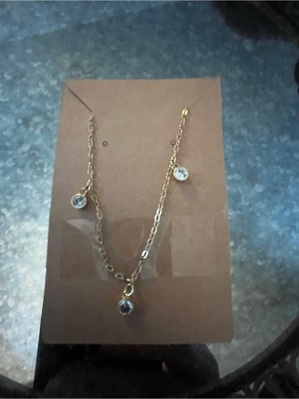 Gold Filled CZ Dangle Anklet- Women